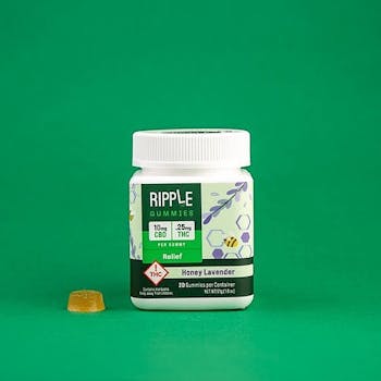 Ripple Honey Lavender Fast Acting CBD Gummies, 200mg CBD/5mg THC